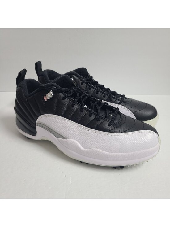 NEW Nike Air Jordan 12 Low Playoffs Golf Shoes DH4120-010 Size 10 White Black #1 main image 4